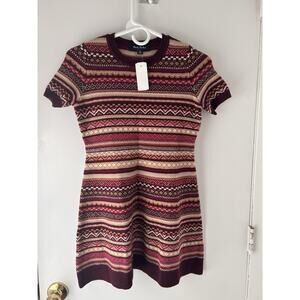 Brooks Brothers Fair Isle Merino Wool Sweater Dress Girl L
